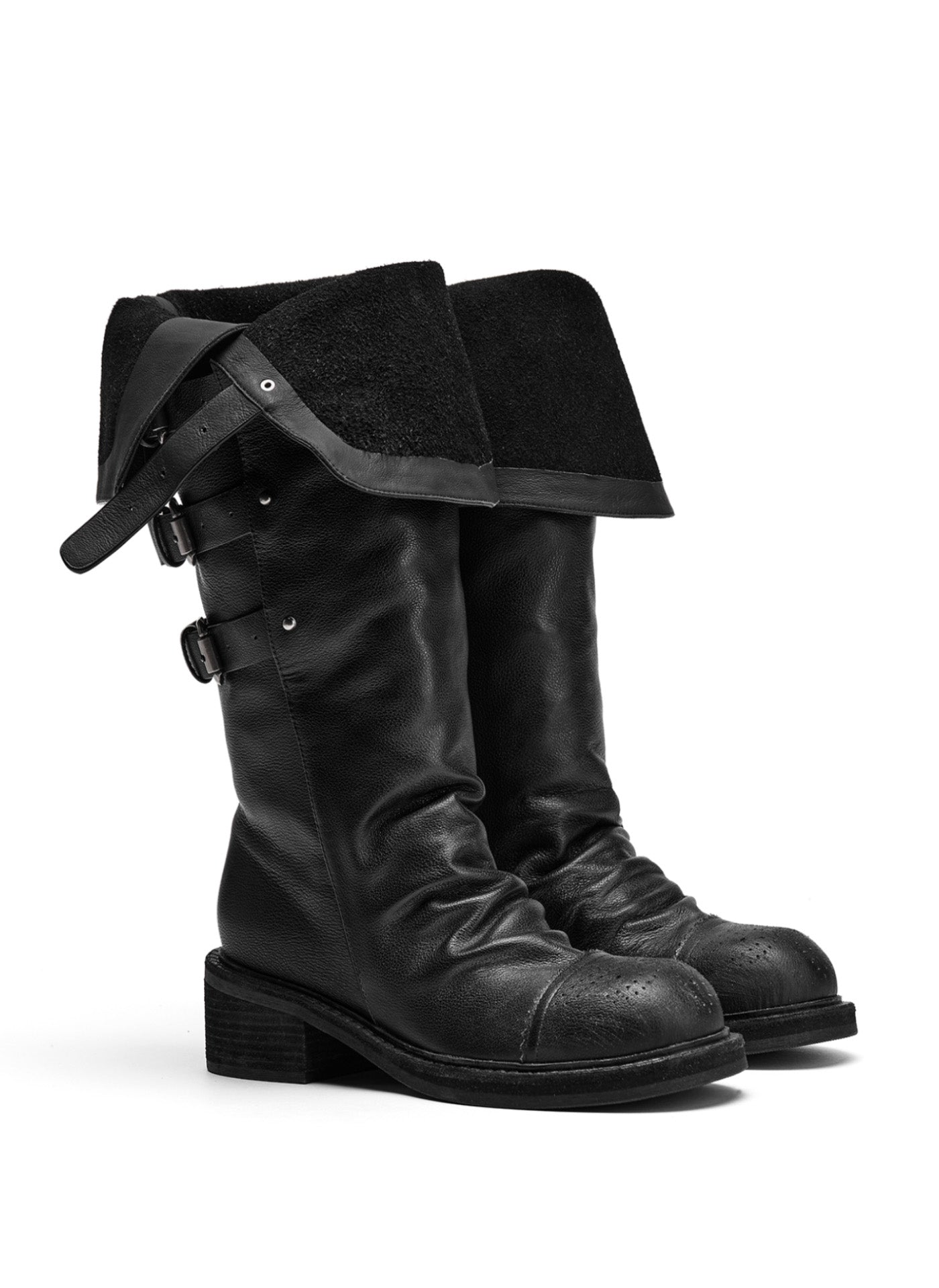 Black Long Biker Boots