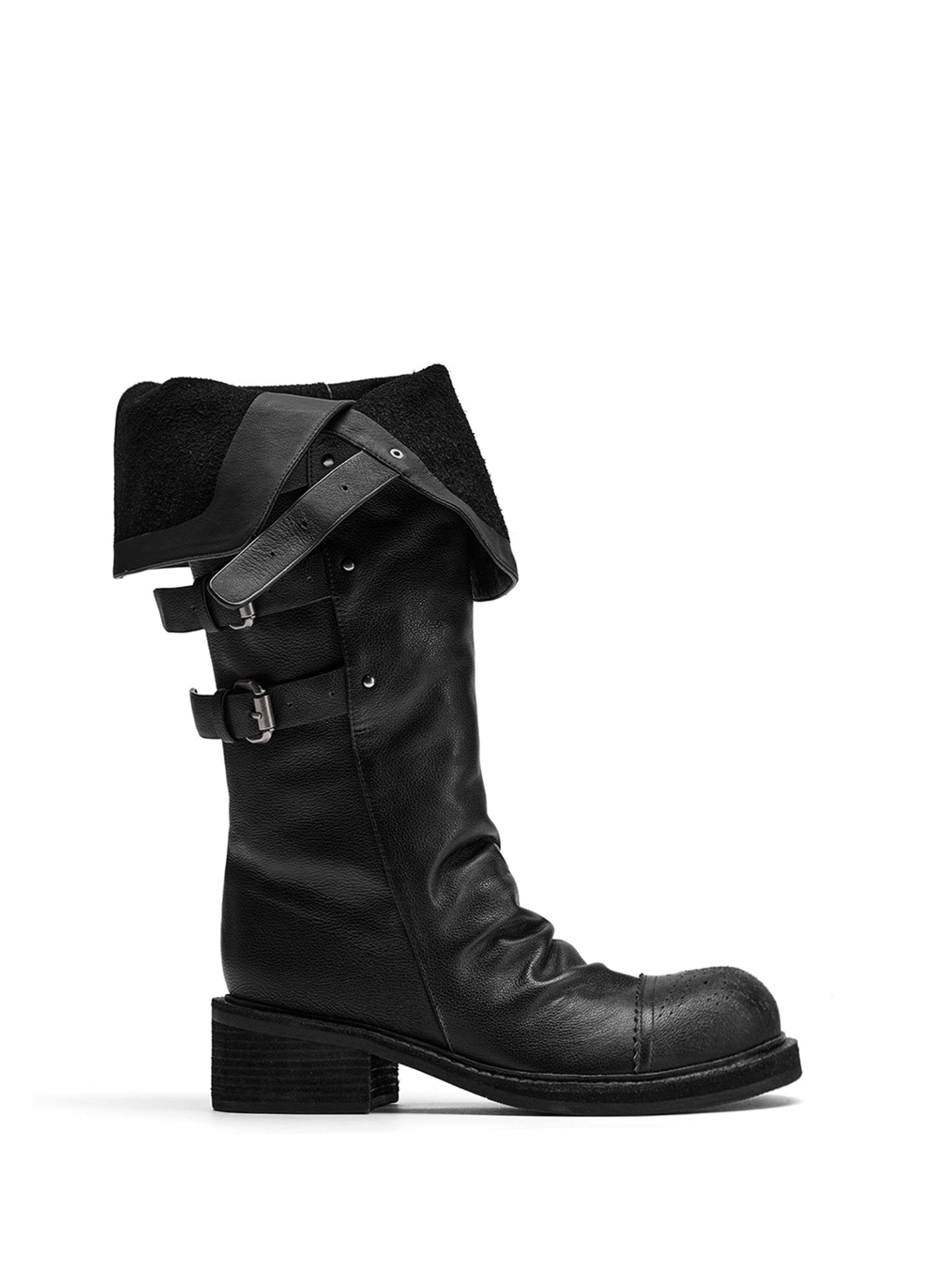 Black Long Biker Boots