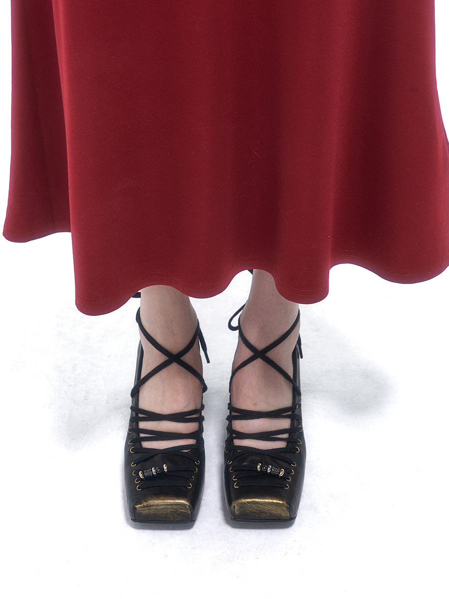 Lace-up heels(black)
