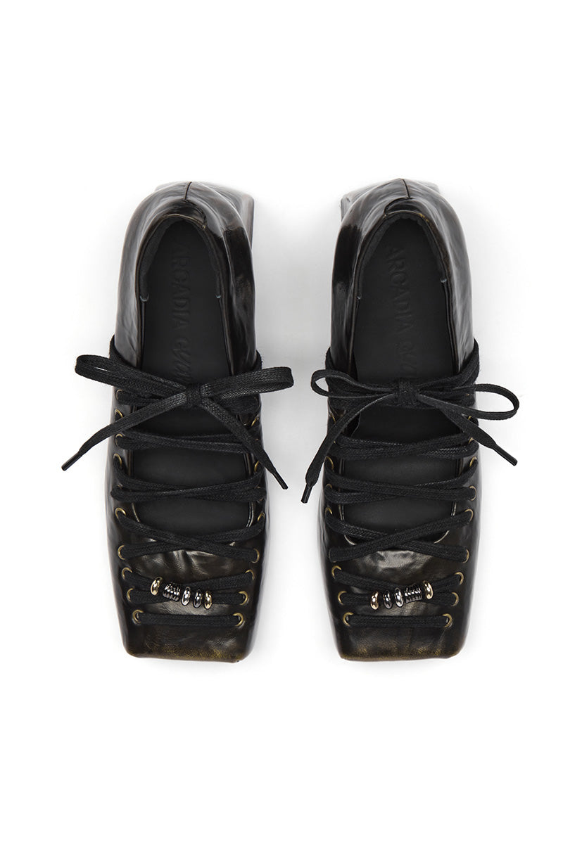 Lace-up heels(black)