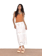 Orange Plaid Hiciscus Platform Sandals