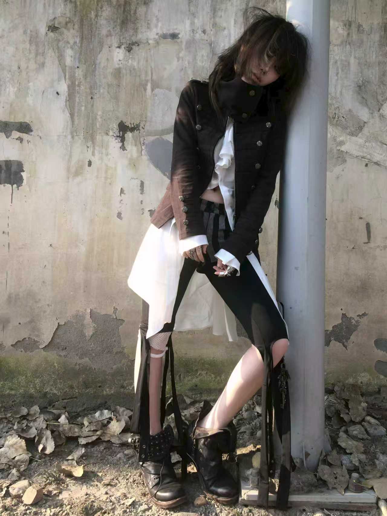 IMDELUSION "Regency Punk" Stacked-Neck Utility Jacket