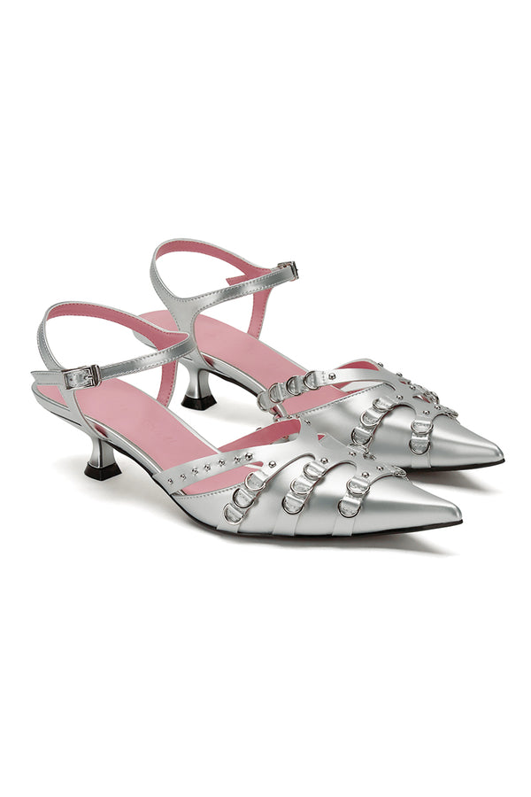 Kitten Heels - Silver