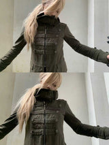 IMDELUSION "Regency Punk" Stacked-Neck Utility Jacket